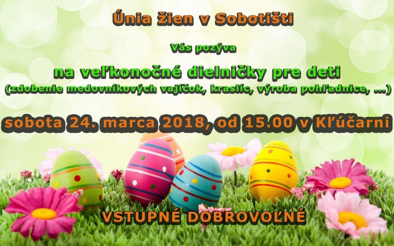 Kľučiareň – veľkonočné dielničky pre deti – 24.3.2018