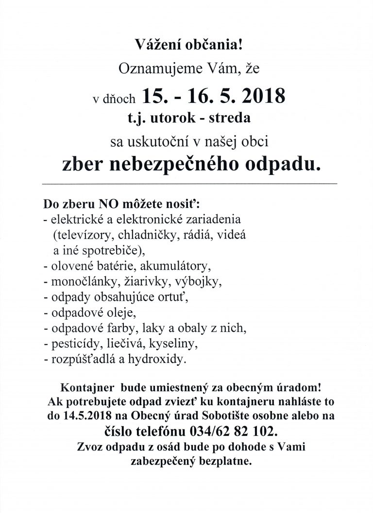 Zber nebezpečného odpadu
