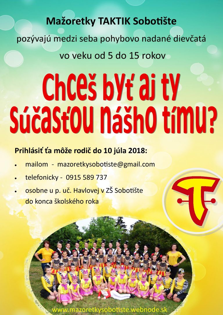 Chceš byť súčasťou tímu MAŽORETIEK TAKTIK?