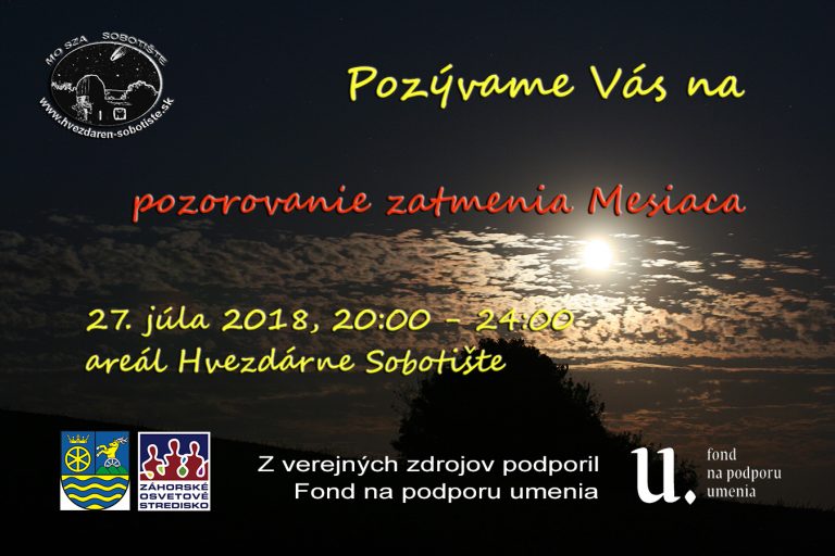 Pozorovanie zatmenia Mesiaca – 27.7.2018