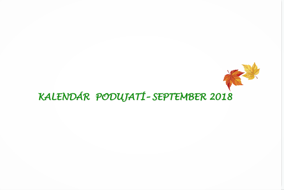 Kopaničiarsky región – kalendár podujatí  9/2018