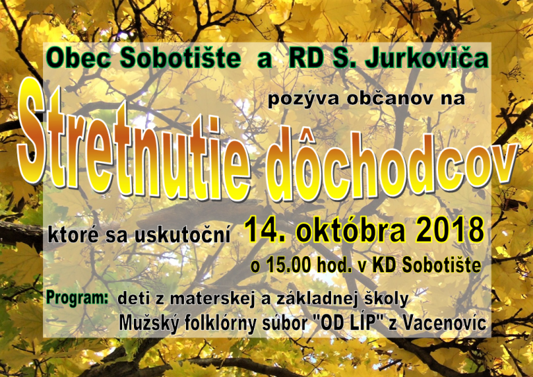 Stretnutie dôchodcov – 14.10.2018