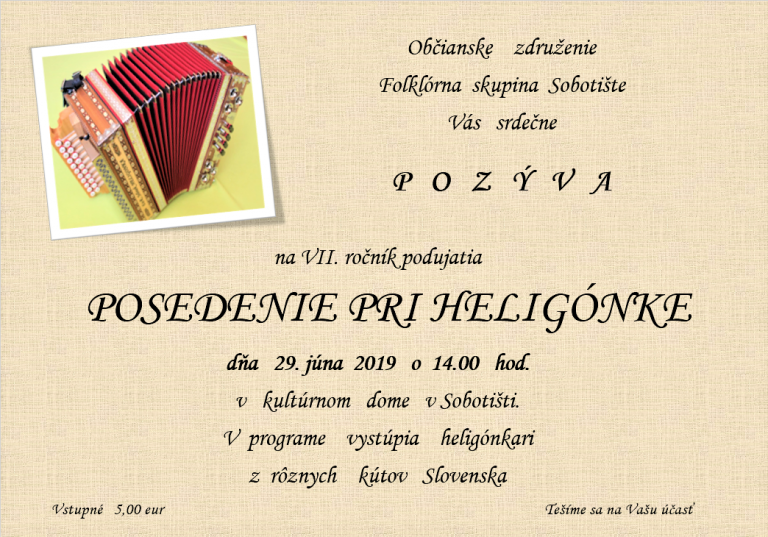 Posedenie pri heligónke – 29.6.2019
