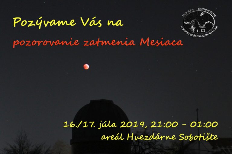 Pozorovanie zatmenia Mesiaca – 16/17.7.2019