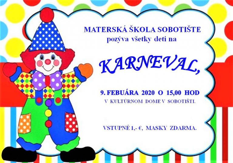 Detský karneval – 9.2.2020