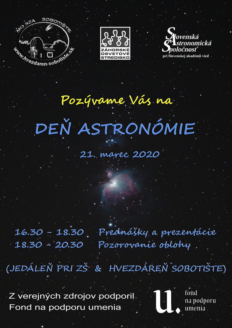 Deň astronómie – ZRUŠENÉ !!!