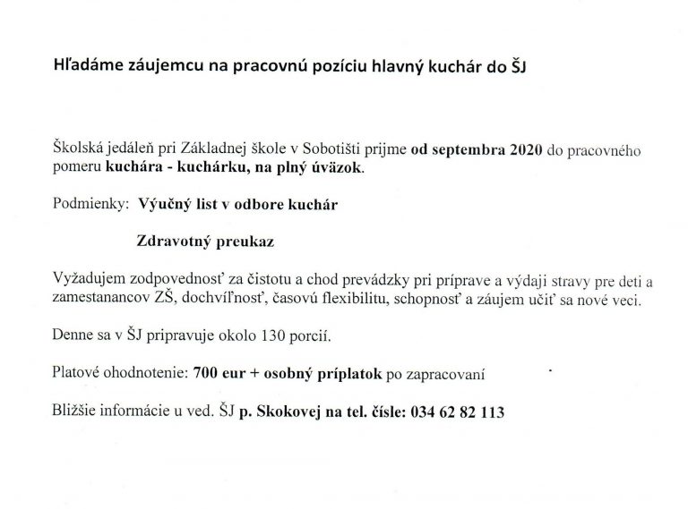 Ponuka zamestnania