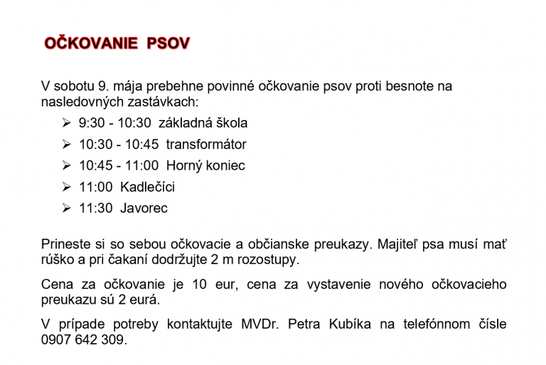 Hlásenie – 5.5.2020