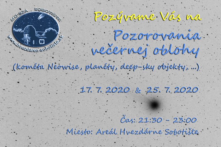 Pozorovanie večernej oblohy – 17.7. a  25.7.2020