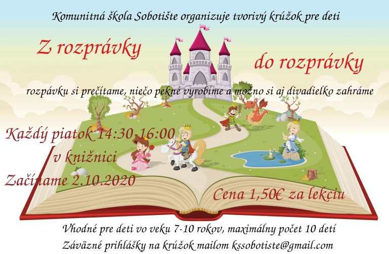 Tvorivý krúžok pre deti – Z rozprávky do rozprávky