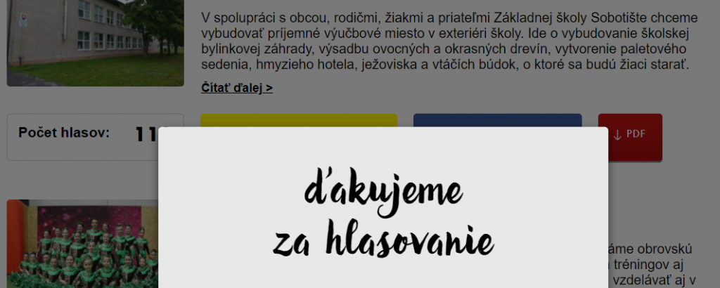ZŠ Sobotište – hlasovanie za projekt: Záhrada, ktorá učí