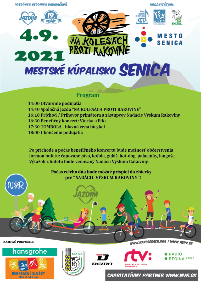 Senické kúpalisko: Na kolesách proti rakovine, športovo-charitatívna akcia