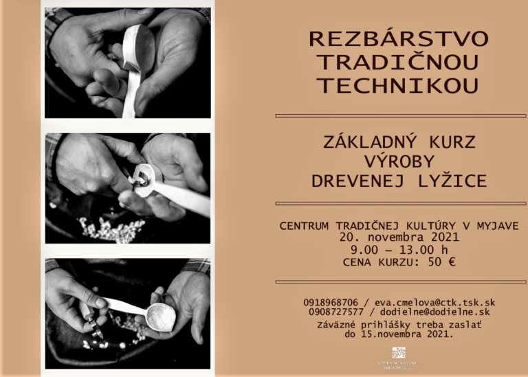 Centrum tradičnej kultúry v Myjave Vás pozýva na kurz tradičného rezbárstva