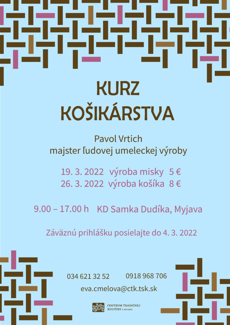 Kurz košikárstva v Myjave – ponuka