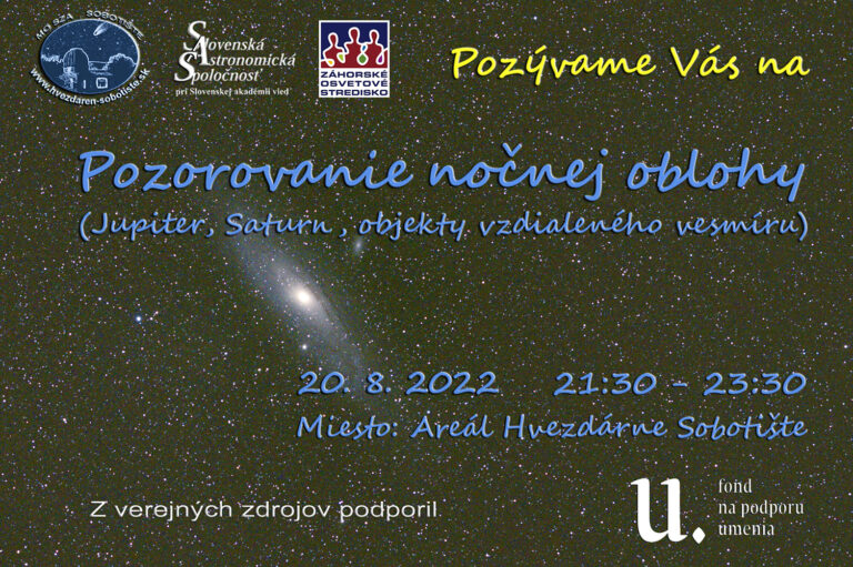 Pozorovanie nočnej oblohy – 20.8.2022