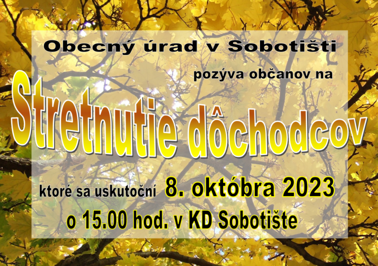 Stretnutie dôchodcov – 8.10.2023