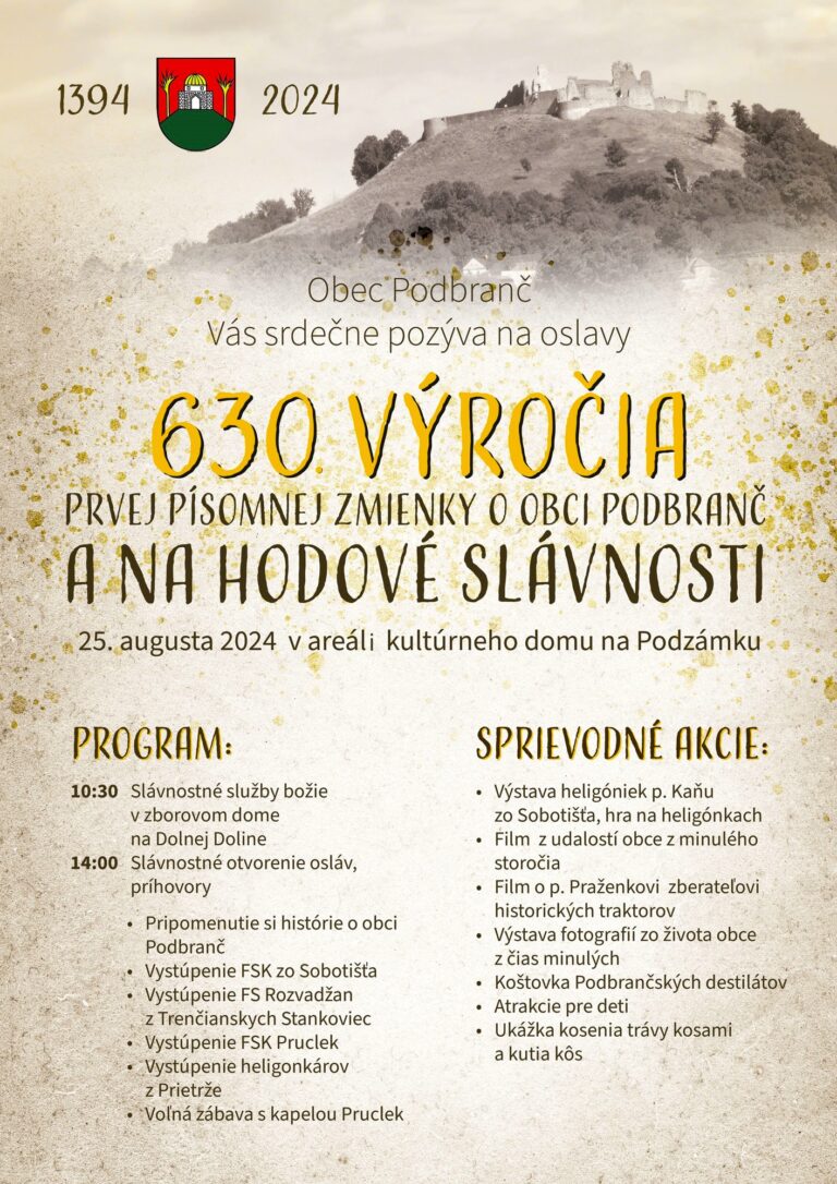 Pozvánka do susednej obce Podbranč