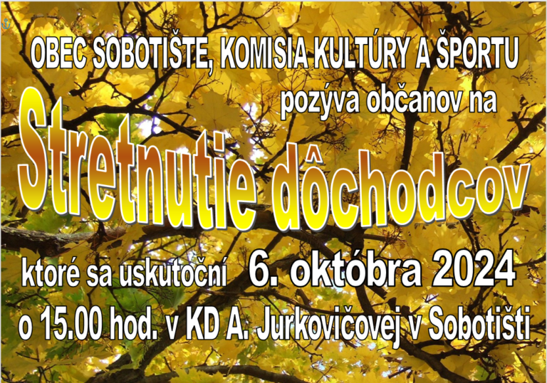 Stretnutie dôchodcov – 6.10.2024