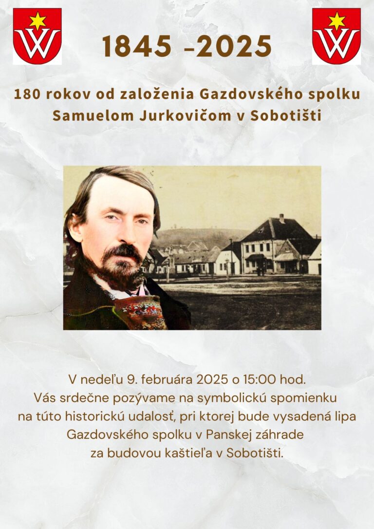 180 rokov od založenia Gazdovského spolku v Sobotišti
