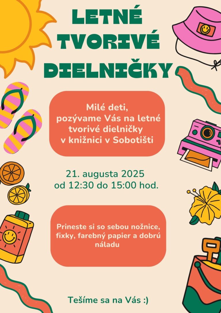 Letné tvorivé dielničky v Obecnej knižnici (21.8.2025)