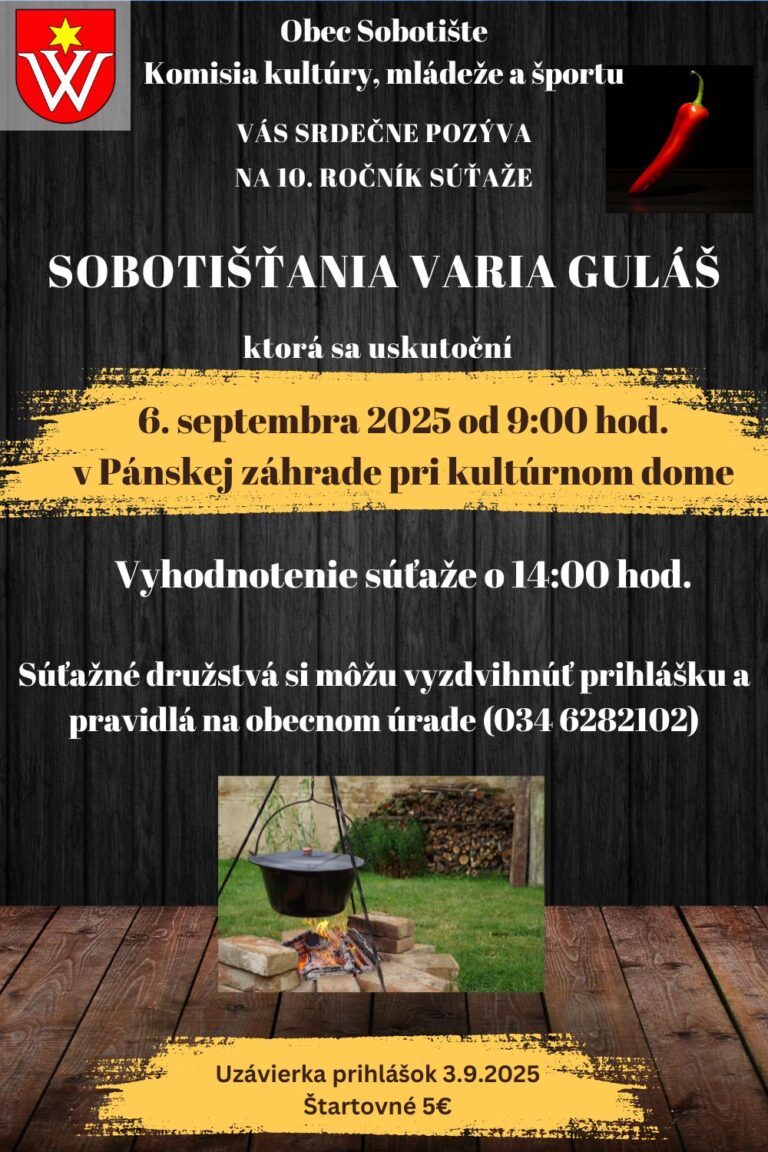 Súťaž vo varení guláša – 6.9.2025