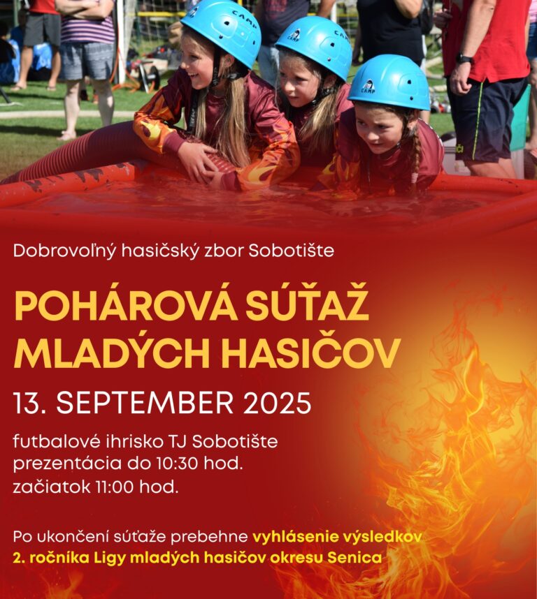 Pohárová súťaž mladých hasičov Sobotište – 13.9.2025