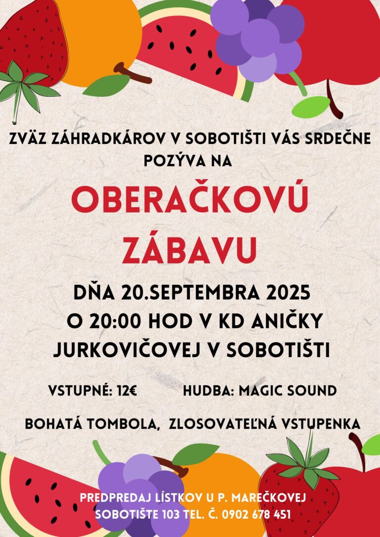 Pozvánka na Oberačkovú zábavu