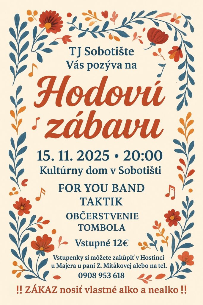 Hodová zábava – 15.11.2025