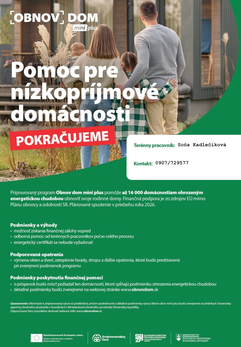 Pomoc s dotáciou pre občanov Sobotišťa