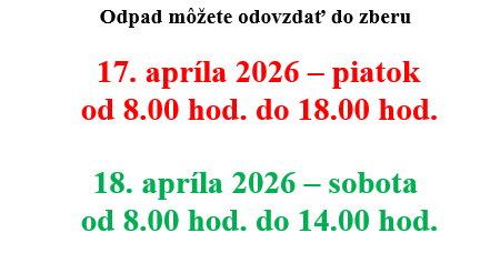Zaber objemového odpadu – 17.04. – 18.04.2026