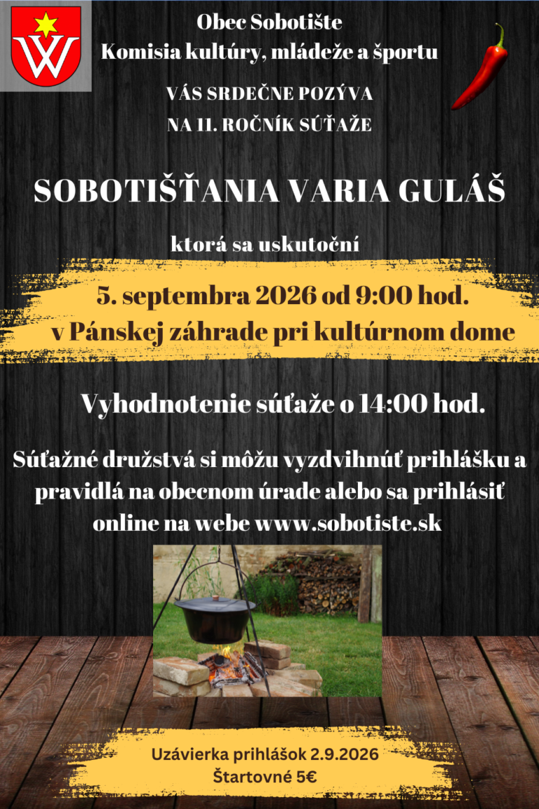 Sobotišťania varia guláš – 5.9.2026